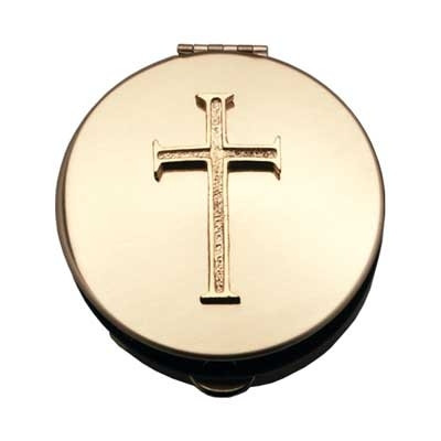 Latin Cross Brass Pyx Lid Detail 
