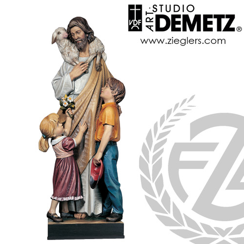 Good Shepherd with Children 48" Fiberglass Style 100-50 Demetz