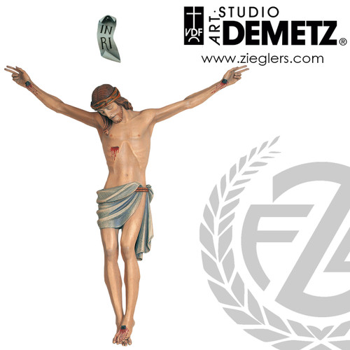 Corpus made from fiberglass or hand carved from Linden Wood with INRI Scroll in choice of 12 16 20 24 30 36 42 48 54 60 66 72 or Inch size and choice of 5 finishes Crafted In Italy DM217 Corpus made from fiberglass or hand carved from Linden Wood with INRI Scroll in choice of 12 16 20 24 30 36 42 48 54 60 66 72 or Inch size and choice of 5 finishes Crafted In Italy DM217