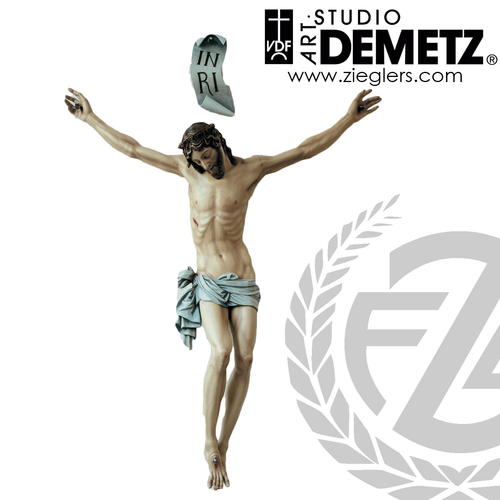 Corpus in choice choice of 24 36 48 or 60 inch Sizes in fiberglass or hand carved from Linden Wood in choice of bronze white marble natural stained or color finish Crafted In Italy DM2901