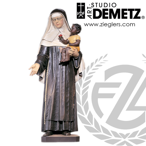 Saint Katharine Drexel With Child Statue | 36” | Wood or Fiberglass | 9071 ed In Italy