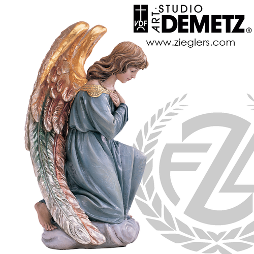kneeling adoring angel statue in fiberglass or carved from linden Wood available in 22 or 30 or 48 inch with choice of color natural bronze white marble or stain finish Crafted In Italy DM1260 kneeling adoring angel statue in fiberglass or carved from linden Wood available in 22 or 30 or 48 inch with choice of color natural bronze white marble or stain finish Crafted In Italy DM1260
