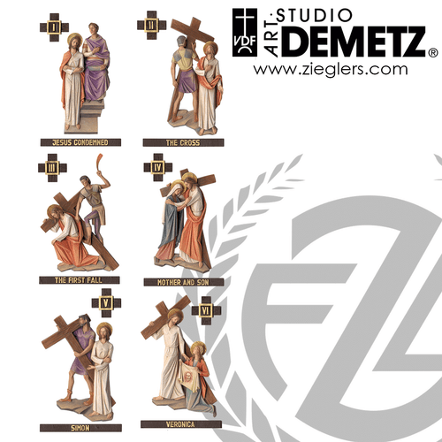 Stations of the Cross Relief Set fifteen pieces made of fiberglass with choice of two sizes and three finishes Crafted In Italy 1372 Stations of the Cross Relief Set fifteen pieces made of fiberglass with choice of two sizes and three finishes Crafted In Italy 1372