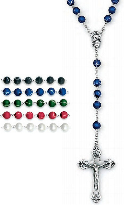 Rosary Beads | Miraculous Medal | Cracked Glass Beads | 2 Colors Left Rosary Beads | Miraculous Medal | Cracked Glass Beads | 2 Colors Left