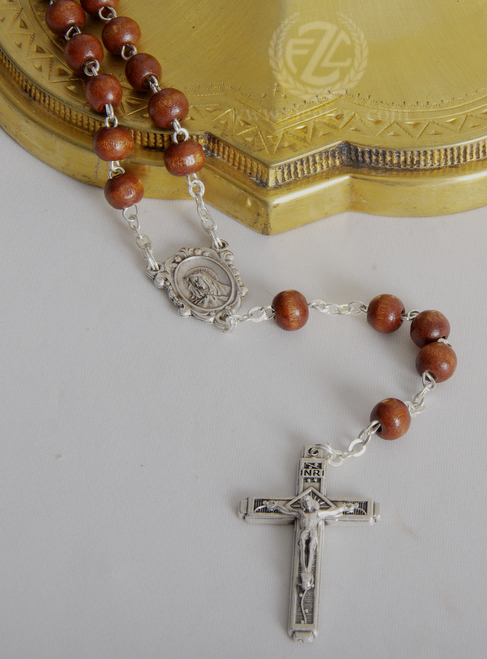 light brown wood bead rosary beads with oxidized metal centerpiece and Crucifix from ita lal1004a1 1004a1 light brown wood bead rosary beads with oxidized metal centerpiece and Crucifix from ita lal1004a1 1004a1