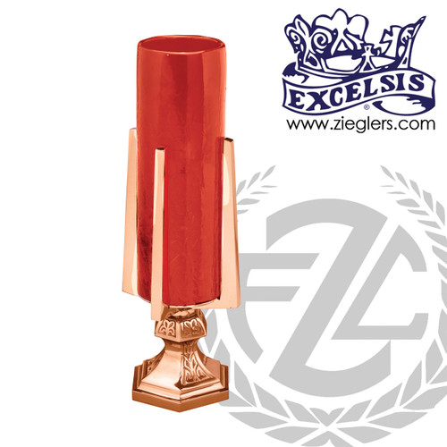 Altar Sanctuary Lamp in Bronze with Octagonal Base