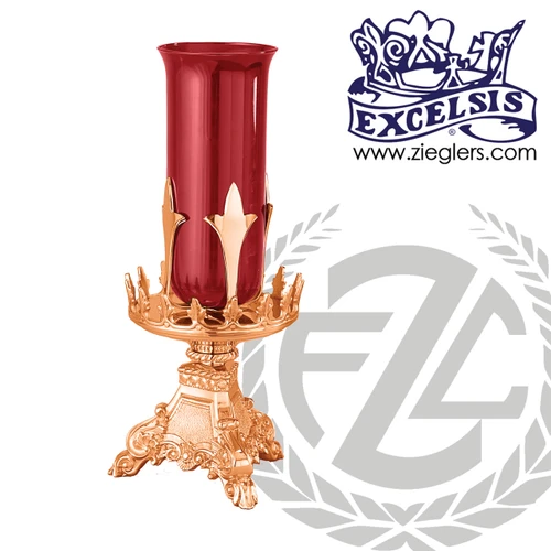 Style 466 Ornate Altar Sanctuary Lamp in Bronze with a 7.5" Base