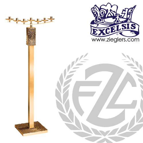 Floor Candelabra with square base and 3 5 or 7 Sconces in choice of two metals with satin finish height is 48 inches progressive bronze made in u s a PB39011FC Floor Candelabra with square base and 3 5 or 7 Sconces in choice of two metals with satin finish height is 48 inches progressive bronze made in u s a PB39011FC