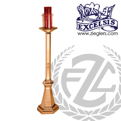 Floor Sanctuary Lamp in Bronze in 48" Height with an Octagonal Base