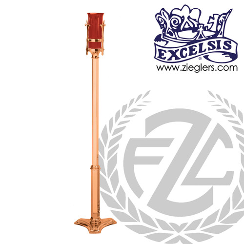 Style 499 Excelsis Floor Sanctuary Lamp with Triangular Base in Bronze 
