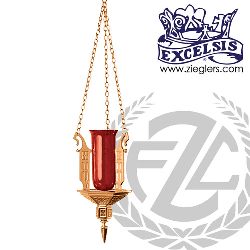 Style 242 Hanging Sanctuary Lamp in Bronze Satin or Polish