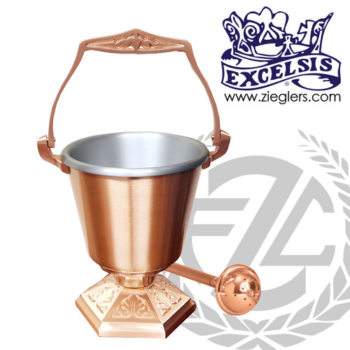Aspersorium with embellished hexagonal base in brass or bronze with satin or high polish finish includes removable liner and aspergillum made in u s a by progressive Bronze PB24229 Aspersorium with embellished hexagonal base in brass or bronze with satin or high polish finish includes removable liner and aspergillum made in u s a by progressive Bronze PB24229