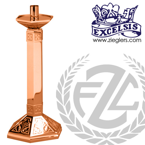 Paschal Candlestick | 28" | Bronze or Brass | Hexagonal  Base & Column | 242227 | Made in USA