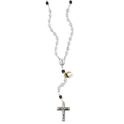 Crystal Rosary with Sterling Silver Crucifix 
