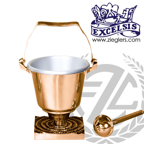 Aspersorium with modern style square base in brass or bronze with satin or high polish finish includes removable liner and aspergillum made in u s a by progressive Bronze PB39029 Aspersorium with modern style square base in brass or bronze with satin or high polish finish includes removable liner and aspergillum made in u s a by progressive Bronze PB39029