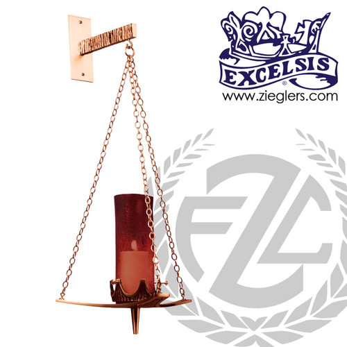 Modern Hanging Sanctuary Lamp in Bronze Satin