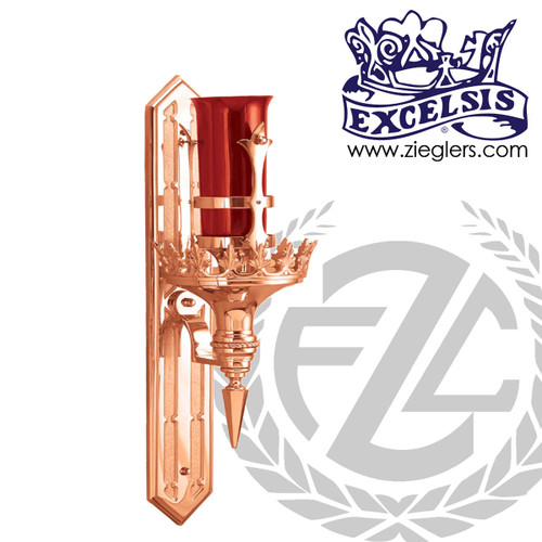 Sanctuary wall lamp in bronze with high polish finish backplate measures 4 and 1 half by 32 inches 