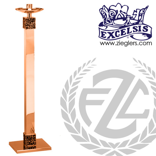 48 inch Paschal candlestick available in bronze with satin or high polish finish comes with 2 inch socket made in u s a by progressive Bronze PB49517PC 48 inch Paschal candlestick available in bronze with satin or high polish finish comes with 2 inch socket made in u s a by progressive Bronze PB49517PC