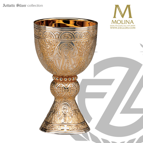 The Tassilo Chalice and Paten Artistic Silver Spain AS2133 The Tassilo Chalice and Paten Artistic Silver Spain AS2133