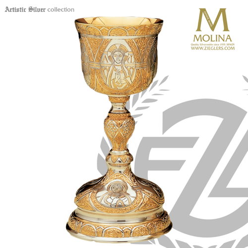 Byzantine Chalice Tassilo Design Eastern Rite Artistic Silver Spain AS145C Byzantine Chalice Tassilo Design Eastern Rite Artistic Silver Spain AS145C