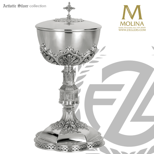 Covered Ciborium | 11" x 4-7/8" | Gothic Style | 180 Host Capacity | 2381 | Spain Covered Ciborium | 11" x 4-7/8" | Gothic Style | 180 Host Capacity | 2381 | Spain