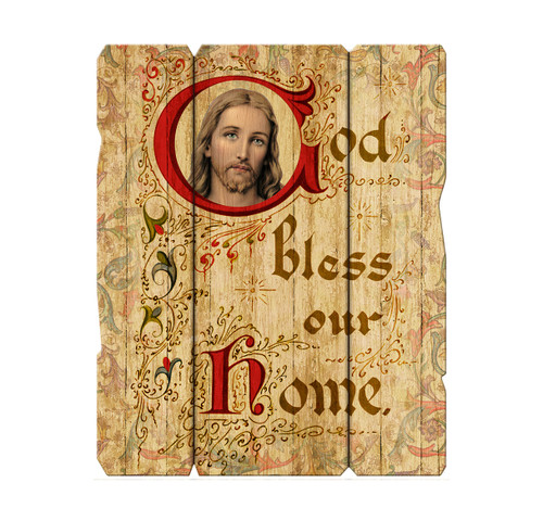 Wall Plaque | God Bless Our Home | 7-1/2" x 9" | Fiberboard | 2548387 | Country Wall Plaque | God Bless Our Home | 7-1/2" x 9" | Fiberboard | 2548387 | Country