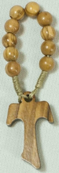 1 Decade rosary ring with tau Cross and 10 Beads made of Knotted Cord and Wood from Italy rl377t 1 Decade rosary ring with tau Cross and 10 Beads made of Knotted Cord and Wood from Italy rl377t