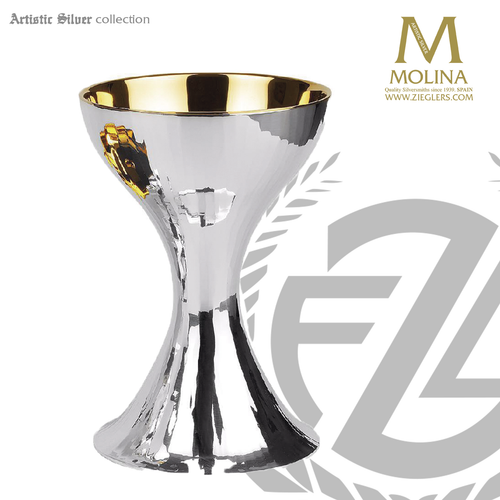 13 ounce modern style chalice measures  7 inches high with high polish silver plate finish made in spain by artistic silver AS2765CSP 13 ounce modern style chalice measures  7 inches high with high polish silver plate finish made in spain by artistic silver AS2765CSP