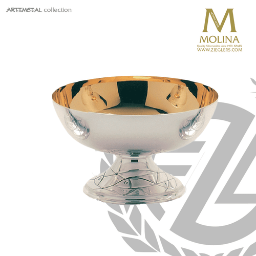 Fish open ciborium stands 4 inches high holds up to 425 host made in spain by artistic silver AS5212CBOSPGL Fish open ciborium stands 4 inches high holds up to 425 host made in spain by artistic silver AS5212CBOSPGL