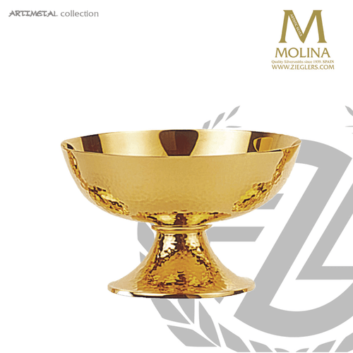 open ciborium stands 4 inches high with 24 karat gold plate finish holds up to 300 host made in Spain by artistic silver AS5232CBOGP open ciborium stands 4 inches high with 24 karat gold plate finish holds up to 300 host made in Spain by artistic silver AS5232CBOGP