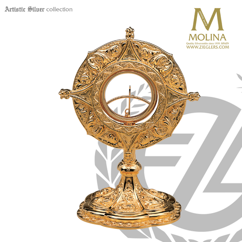 Ostensorium | 9-1/2"| Gothic Design | 24K Gold Plate Finish | 7288 | Spain Ostensorium | 9-1/2"| Gothic Design | 24K Gold Plate Finish | 7288 | Spain