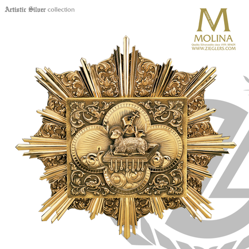 Agnus Dei with ornate embellishments ambry available in 2 sizes and 3 finishes made in spain by molina as4067 Agnus Dei with ornate embellishments ambry available in 2 sizes and 3 finishes made in spain by molina as4067