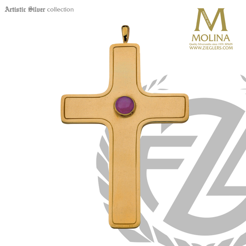 Pectoral Cross 4" x 2-11/16" Gold Plated 7580 Spain Pectoral Cross 4" x 2-11/16" Gold Plated 7580 Spain