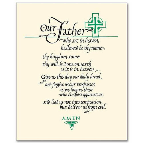 Lord's Prayer Print | Green Accents | 8" x 10" | Card Stock | CF2050 Lord's Prayer Print | Green Accents | 8" x 10" | Card Stock | CF2050