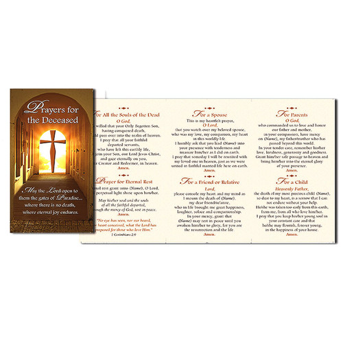 pamphlet with variety of prayers for the deceased measures 3 and 3 eighths by 6 and 3 sixteenths comes in box of 50 bcbw7007 pamphlet with variety of prayers for the deceased measures 3 and 3 eighths by 6 and 3 sixteenths comes in box of 50 bcbw7007