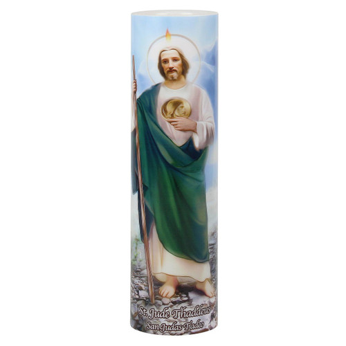 saint jude electric devotional candle stands 8 inches tall lights via 2 a a batteries not included TSCC8023 saint jude electric devotional candle stands 8 inches tall lights via 2 a a batteries not included TSCC8023