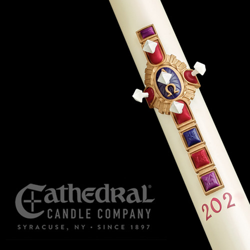 Christ Victorious Paschal Candle | Sculptwax® | 18 Sizes | Wax Cross Emblem | 8060 | Cathedral Christ Victorious Paschal Candle | Sculptwax® | 18 Sizes | Wax Cross Emblem | 8060 | Cathedral