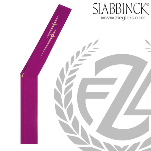 purple Deacon Stole with 2 Stars of Bethlehem embroidered in silver and gold on polyester by Slabbinck of belgium 34-278 purple Deacon Stole with 2 Stars of Bethlehem embroidered in silver and gold on polyester by Slabbinck of belgium 34-278