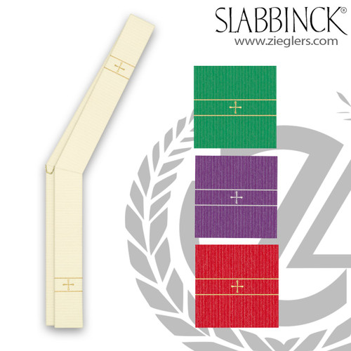 Wool stole with gold embroidered crosses available in 4 colors measures 57 inches long made in belgium by slabbinck 34-5089 Wool stole with gold embroidered crosses available in 4 colors measures 57 inches long made in belgium by slabbinck 34-5089