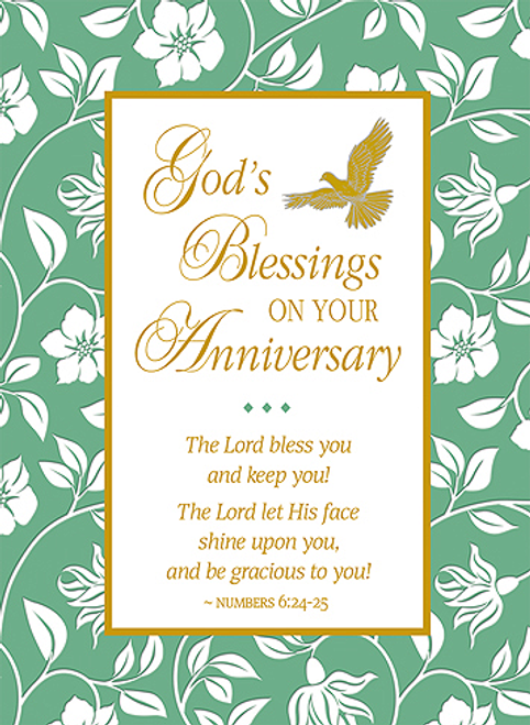 God's Blessings Anniversary Card Gold Foil Accents Box of 25 BCMA910 