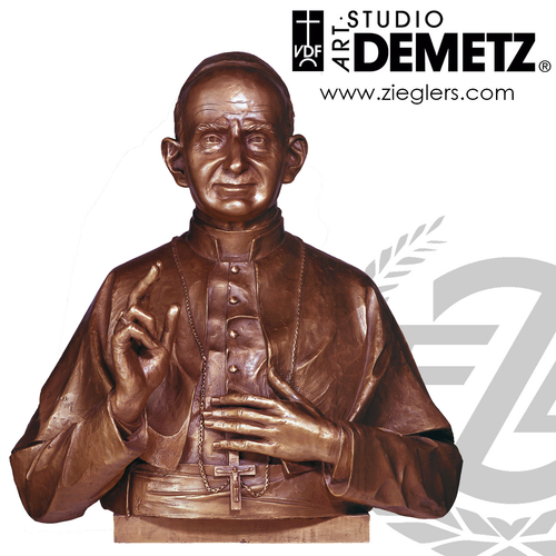 Blessed Pope Paul VI Bust made of Fiberglass measures 24 by 24 inches choose from color bronze or white finish made in italy by demtez 600155 Blessed Pope Paul VI Bust made of Fiberglass measures 24 by 24 inches choose from color bronze or white finish made in italy by demtez 600155