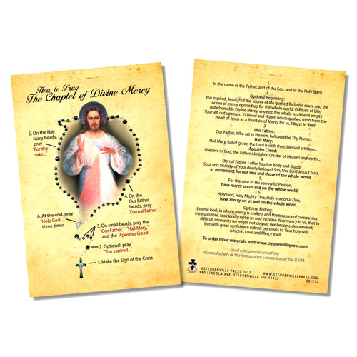 How to Pray the Chaplet of the Divine Mercy Faith Explained Card 4" x 6" NWCSCBF32 How to Pray the Chaplet of the Divine Mercy Faith Explained Card 4" x 6" NWCSCBF32