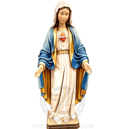 Immaculate Heart of Mary Traditional Colors Lindenwood 48" Italy 3663LOC7 Immaculate Heart of Mary Traditional Colors Lindenwood 48" Italy 3663LOC7