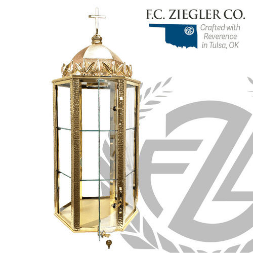 Ambry with Dome made from Glass & Brass with a Combination Finish by Ziegler ZZ7195