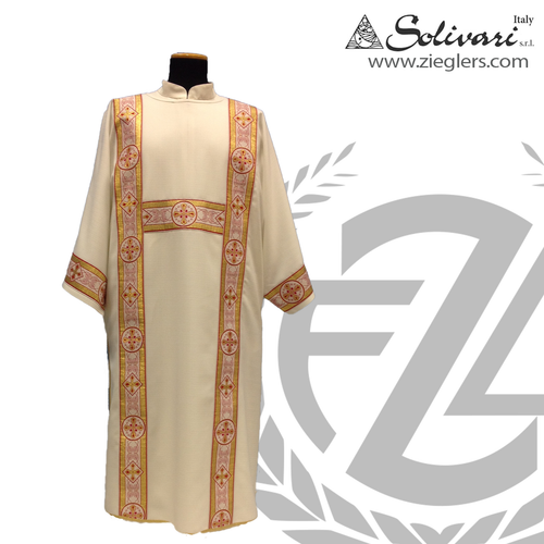 Dalmatic Embroidered Banding 5 Colors Solivari Italy SOL825D