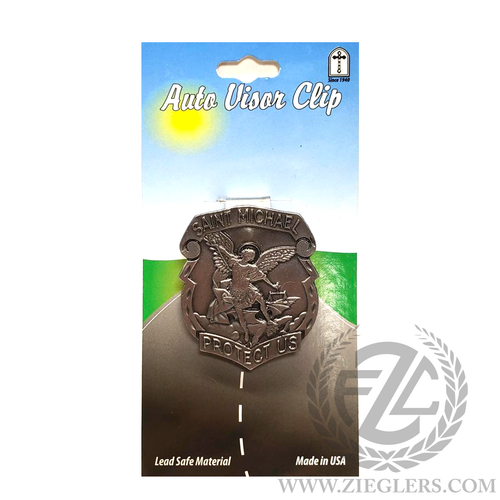 Auto Visor Clip Saint Michael Metal USA FSSA2844 Auto Visor Clip Saint Michael Metal USA FSSA2844