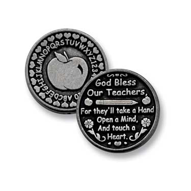 Teacher Pocket Token Pewter Appreciation Gift with Blessing