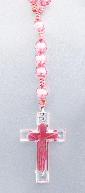 Corded Rosary, Plastic Encased Beads, 5 Colors