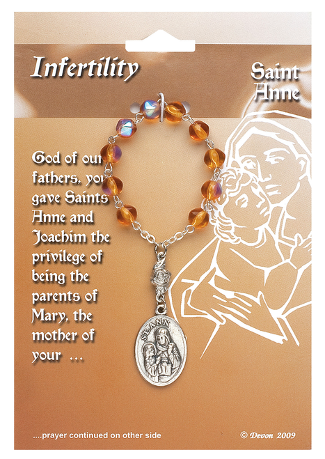 Saint Anne One Decade Rosary with Infertility Prayer Card