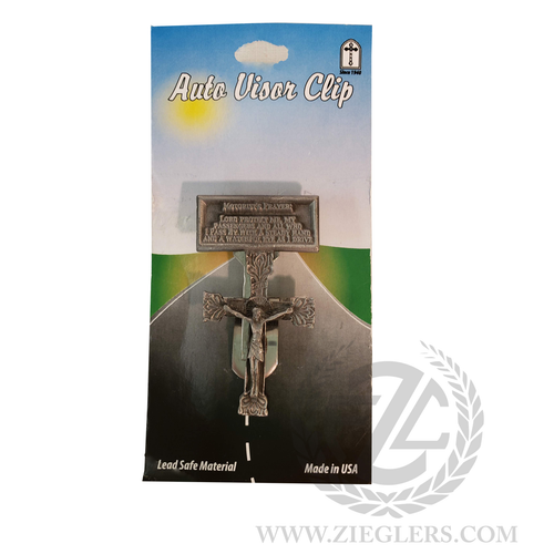 Motorist Prayer Crucifix Visor Clip 2-1/4" FSSA2911 USA Motorist Prayer Crucifix Visor Clip 2-1/4" FSSA2911 USA